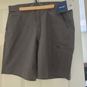 Huk Gray Cargo Shorts Versatile Outdoor Wear